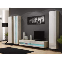 Cama TV stand VIGO NEW 30 / 140 / 40 sonoma / white gloss