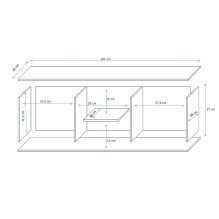 Cama TV stand SOHO 180 black / white gloss