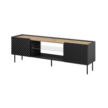 EF ONDA RTV cabinet 180x40x39-58 black (standing or wall mounted)