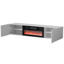 Cama RTV cabinet TULA 183x35x37 white matt + black fireplace