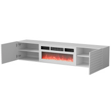 Cama RTV Cabinet TULA 183x35x37 white matt + white mantelpiece