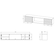 Cama RTV Cabinet TULA 183x35x37 white matt + white mantelpiece