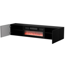 Cama RTV cabinet TULA 183x35x37 black matt + black fireplace