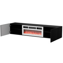 Cama RTV cabinet TULA 183x35x37 black matt + white fireplace