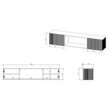 Cama RTV ROTA 183x35x37 baltas matinis + baltas židinio atbrailos