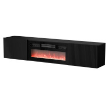 Cama RTV cabinet ROTA 183x35x37 black matt + black fireplace