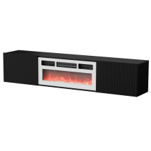 Cama RTV ROTA 183x35x37 black matt + white mantelpiece