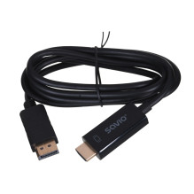 Savio CL-56 video cable adapter 1.5 m DisplayPort HDMI Type A (Standard) Black