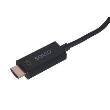 Savio CL-56 video cable adapter 1.5 m DisplayPort HDMI Type A (Standard) Black