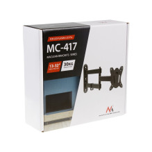 Maclean MC-417 Full Motion TV Monitor Wall Mount 13-32&quot; 30kg max. VESA 100x100 Black Powder Coated Universal Holder