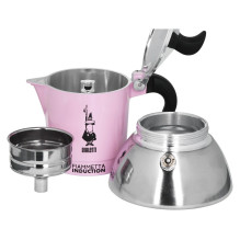 Bialetti 6585 Moka pot 0.09 L Black, Pink, Silver