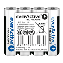 Šarminės baterijos everActive Pro Alkaline LR6 AA - 4 vnt