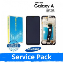 Ekranas skirtas Samsung A025G A02s juodas su rėmeliu (Service Pack)