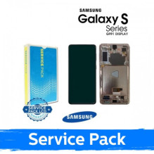 Ekranas skirtas Samsung G991 S21 su rėmeliu / Phantom White / (Service Pack)