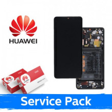 Ekranas skirtas Huawei P30 su rėmeliu / Black / (Service Pack)