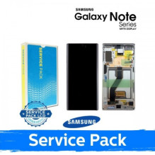 Ekranas skirtas Samsung N975 Note 10 Plus su rėmeliu / Aura White / (Service Pack)