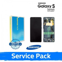 Ekranas skirtas Samsung G770 S10 Lite su rėmeliu / Prism Black / (Service Pack)