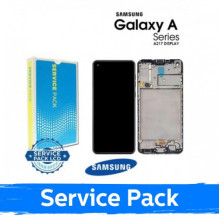 Ekranas skirtas Samsung A217 2020 A21s juodas su rėmeliu (Service Pack)