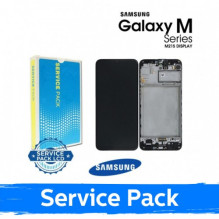 Ekranas skirtas Samsung M215 M21 2020 / M30s M307 juodas su rėmeliu (Service Pack)