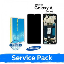 Ekranas skirtas Samsung A057 A05s juodas su rėmeliu (Service Pack)