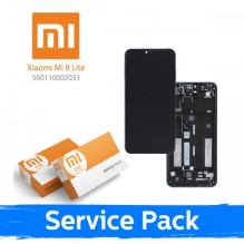 Ekranas skirtas Xiaomi Mi 8 Lite su rėmeliu / Gray / (Service Pack)