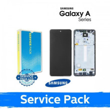 Ekranas skirtas Samsung A256 A25 5G juodas su rėmeliu (Service Pack)