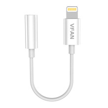 Cable VFAN L07 Lightning to mini jack 3.5mm AUX, 10cm (white)