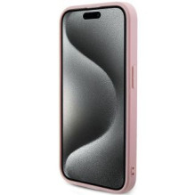 Guess Guess Saffiano Iridescent Script case for iPhone 15 Pro - pink