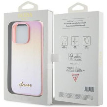 Guess Guess Saffiano Iridescent Script case for iPhone 15 Pro - pink