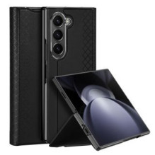 Dux Ducis Dux Ducis Brill odinis dėklas, skirtas Samsung Galaxy Z Fold 6 su atvartu ir kortelės lizdu - juodas