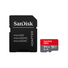 SanDisk Ultra microSDXC 64GB + SD Adapter 140MB/ s A1 Class 10 UHS-I, EAN: 619659200541