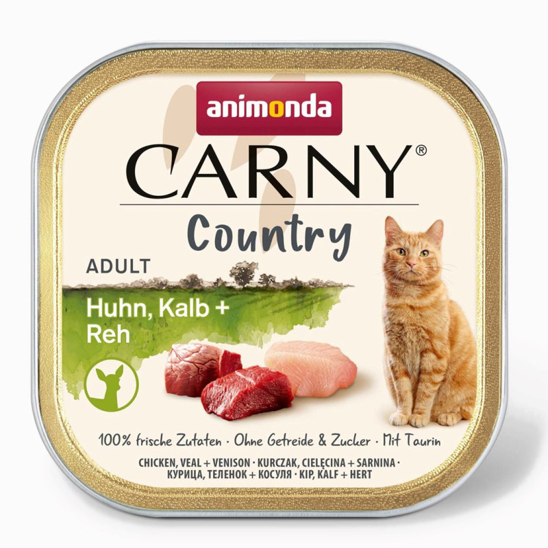 ANIMONDA Carny Country Chicken, Veal + Venison - wet cat food - 100 g