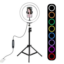 Puluz stovo stovas 1,1m + 26cm RGBW LED žiedas Vlogging PKT3044