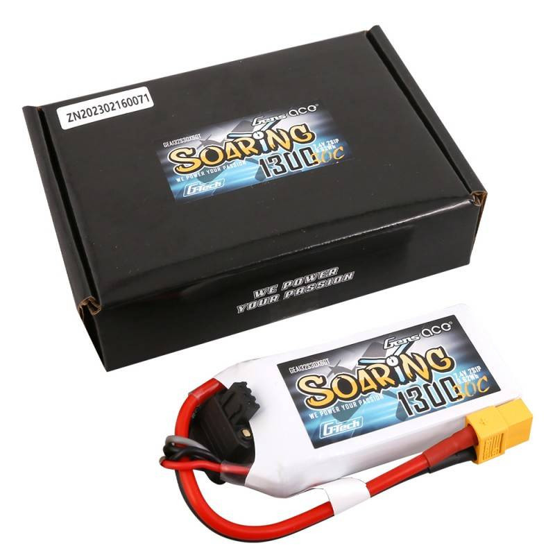 Battery Gens Ace G-Tech Soaring 1300mAh 7.4V 30C 2S1P XT60