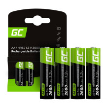 Green Cell įkraunamos baterijos lazdelės 4x AA R6 2600mAh