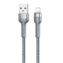 Cable USB Lightning Remax Jany Alloy, 1m, 2.4A (silver)