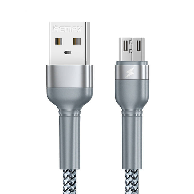 Cable USB Micro Remax Jany Alloy, 1m, 2.4A (silver)