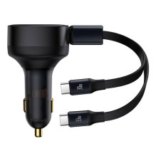 Automobilinis įkroviklis Baseus Enjoyment su USB-C laidu, 33W (juodas)