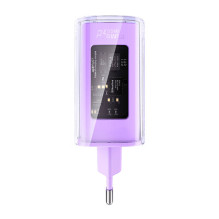 Wall charger Acefast A45, 2x USB-C, 1xUSB-A, 65W PD (purple)