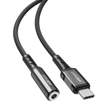 Adapteris USB-C prie mini lizdo 3,5 mm Acefast C1-07 18cm (juodas)