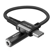 Adapteris USB-C prie mini lizdo 3,5 mm Acefast C1-07 18cm (juodas)