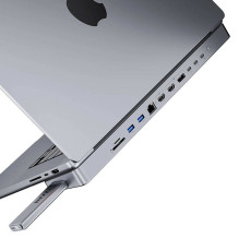 USB-C docking station / Hub for MacBook Pro 16&quot; INVZI MagHub 12in2 with SSD tray (gray)