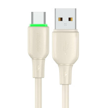 USB į USB-C laidas Mcdodo CA-4750 su LED apšvietimu 1,2 m (smėlio spalvos)