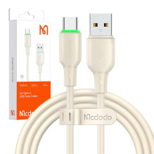 USB į USB-C laidas Mcdodo CA-4750 su LED apšvietimu 1,2 m (smėlio spalvos)