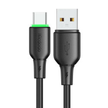 USB į USB-C laidas Mcdodo CA-4751 su LED apšvietimu 1,2 m (juodas)