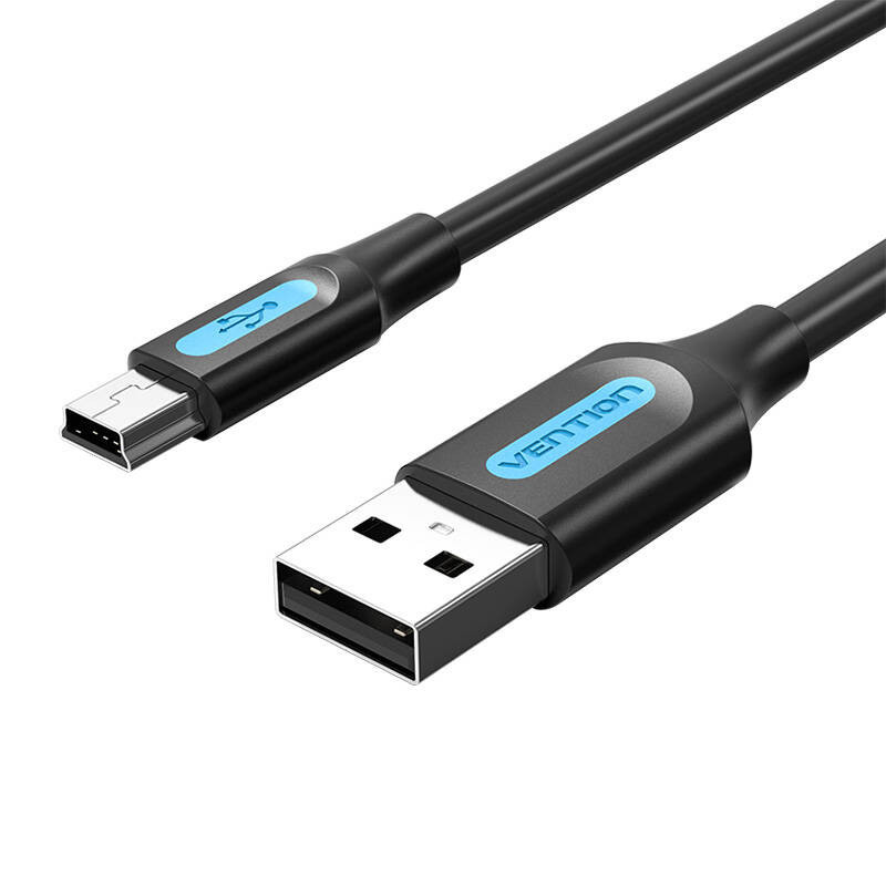 USB 2.0 A–Mini-B laidas Vention COMBD 0,5 m juodas PVC