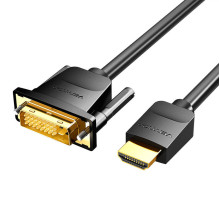 HDMI–DVI kabelis (24+1) Ventiliacija ABFBJ 5m, 4K 60Hz / 1080P 60Hz (juodas)