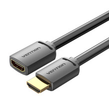 HDMI 2.0 kištukinis ir HDMI 2.0 lizdas prailginimo kabelio ventiliacija AHCBD 0,5 m, 4K 60 Hz, (juodas)