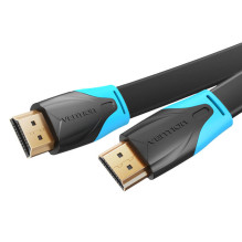 Plokščias HDMI kabelio ventiliatorius VAA-B02-L075, 0,75 m, 4K 60 Hz (juodas)