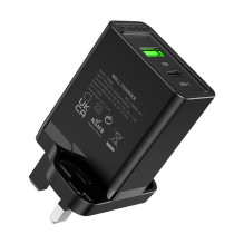 USB-A, USB-C sieninio įkroviklio ventiliacija FBBB0-UK 18W / 20W JK juoda